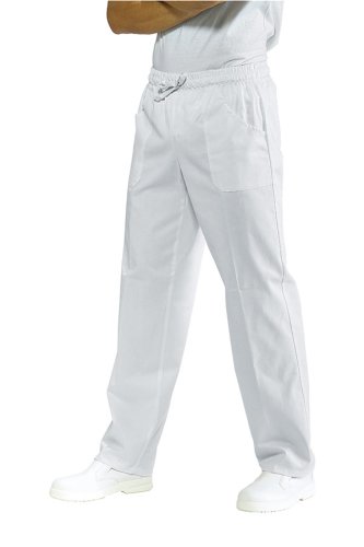 PANTALONE C/ELASTICO BIANCO 65% POLYESTER 35% COTTON