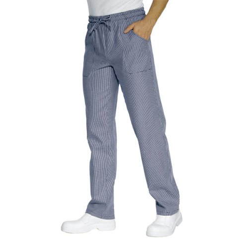 PANTALACCIO PIED DE POULE BLU 100 % COTTON