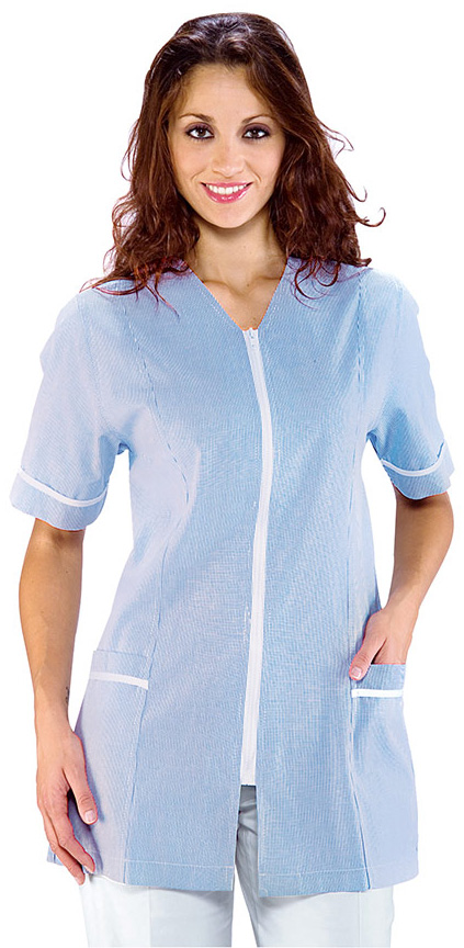 CASACCA VICTORIA RIGATINO AZZURRO 100 % COTTON