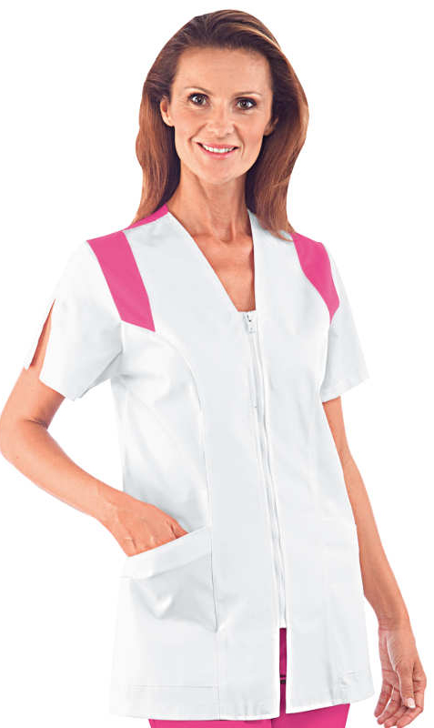 CASACCA SANTORINI BIANCO+FUXIA 65% POLYESTER 35% COTTON