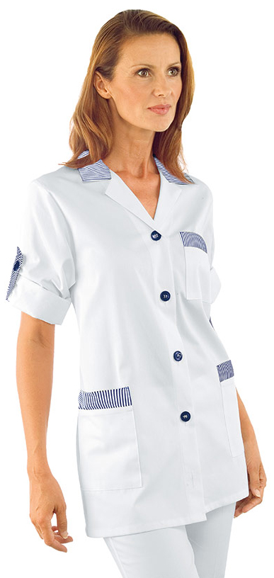 CASACCA YORK M/M BIANCO+R.BLU 65% POLYESTER 35% COTTON