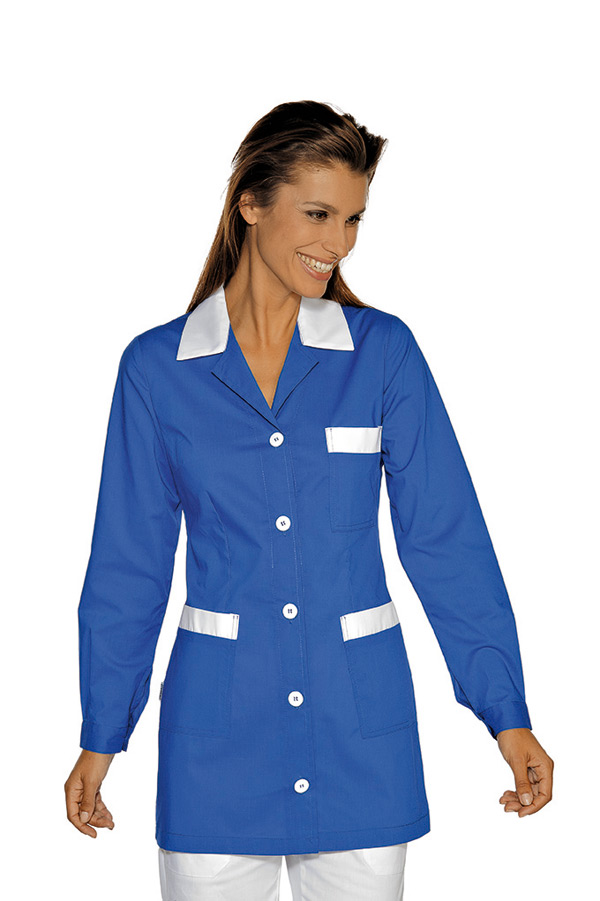 CASACCA MARBELLA BLU CINA+BIANCO 65% POLYESTER 35% COTTON