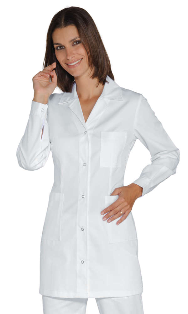 CASACCA MARBELLA BOTTONI A PRESSIONE ANTIACIDO BIANCO 65% PO