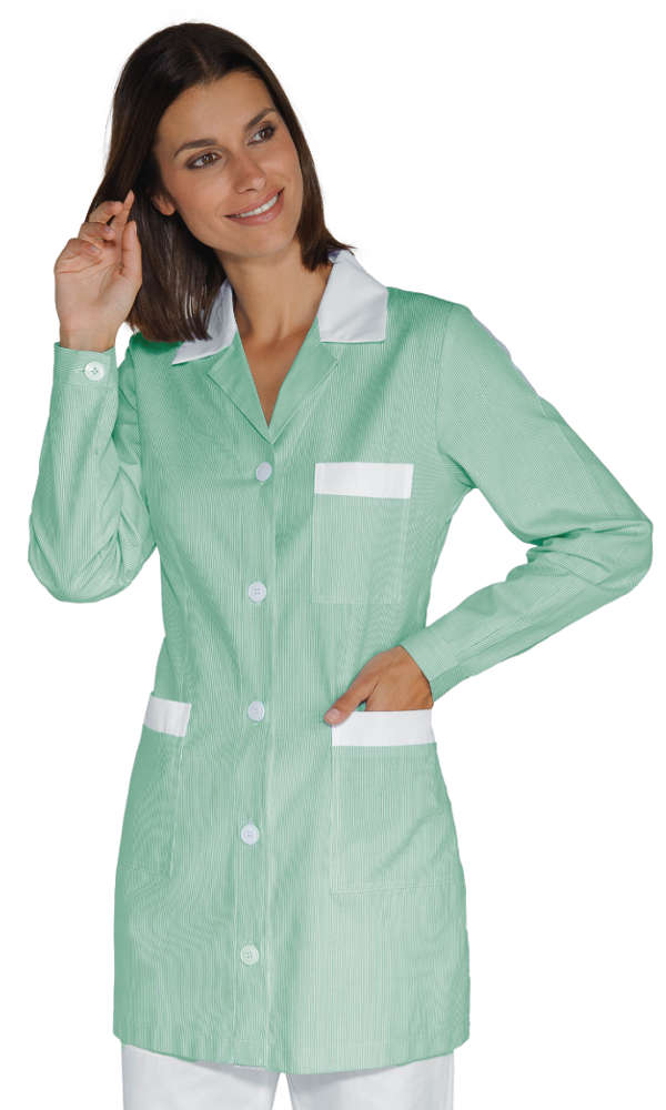 CASACCA MARBELLA RIGATINO VERDE+BIANCO 100 % COTTON
