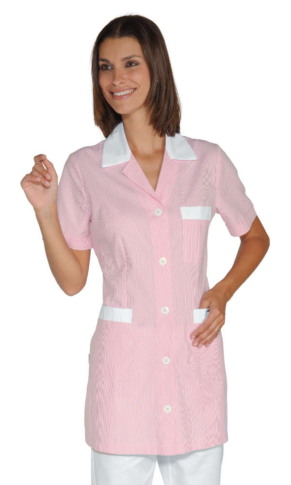 CASACCA MARBELLA M/M RIGATINO ROSA+BIANCO 100 % COTTON