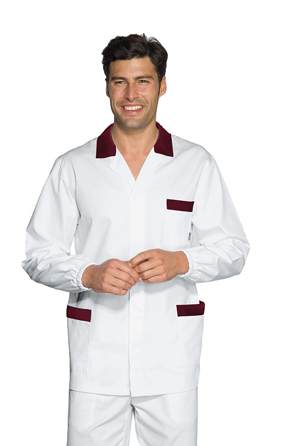 CASACCA PETER BIANCO+BORDEAUX 100 % COTTON