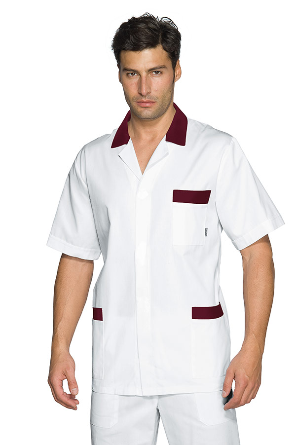 CASACCA PETER M/M BIANCO+BORDEAUX 100 % COTTON