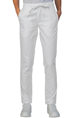 PANTALONE SLIM ZIP UNISEX BIANCO 100 % COTTON