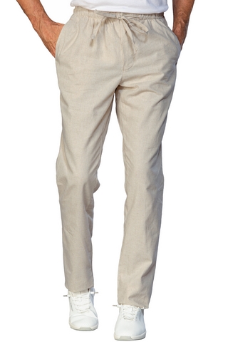 PANTALONE SLIM ZIP UNISEX LINO 60% COTTON 40% LINEN