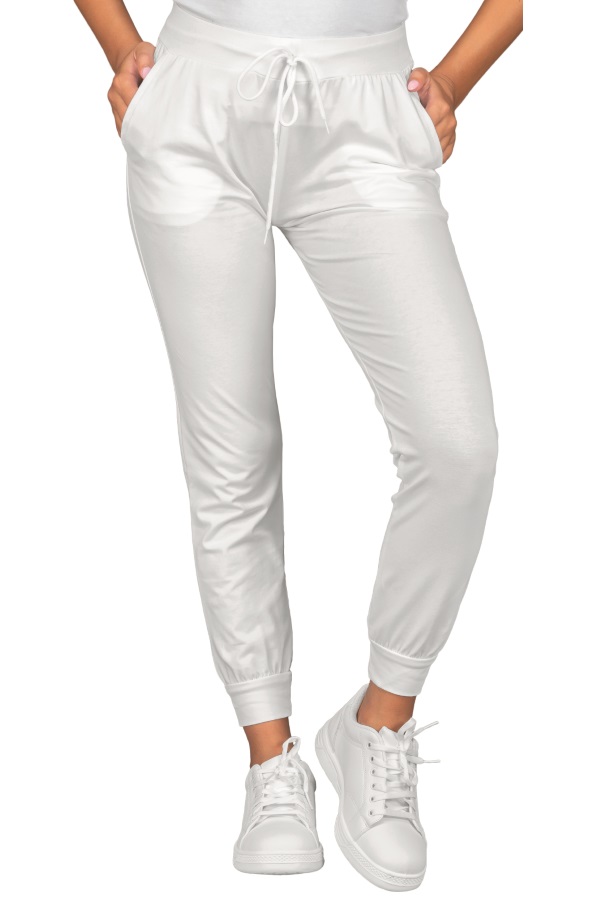 PANTA OLIMPIA UNISEX JERSEY BIANCO 97% COTTON 3% SPANDEX