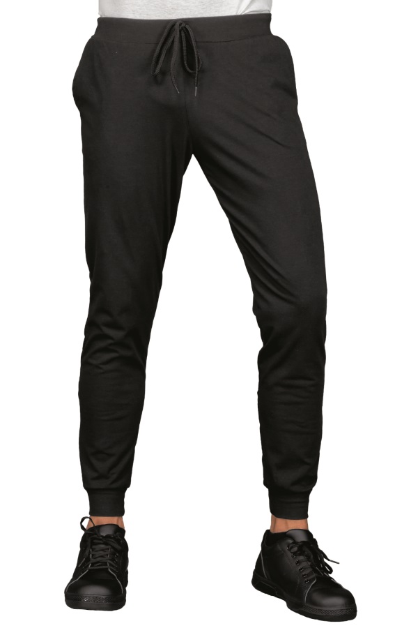 PANTA OLIMPIA UNISEX JERSEY NERO 97% COTTON 3% SPANDEX