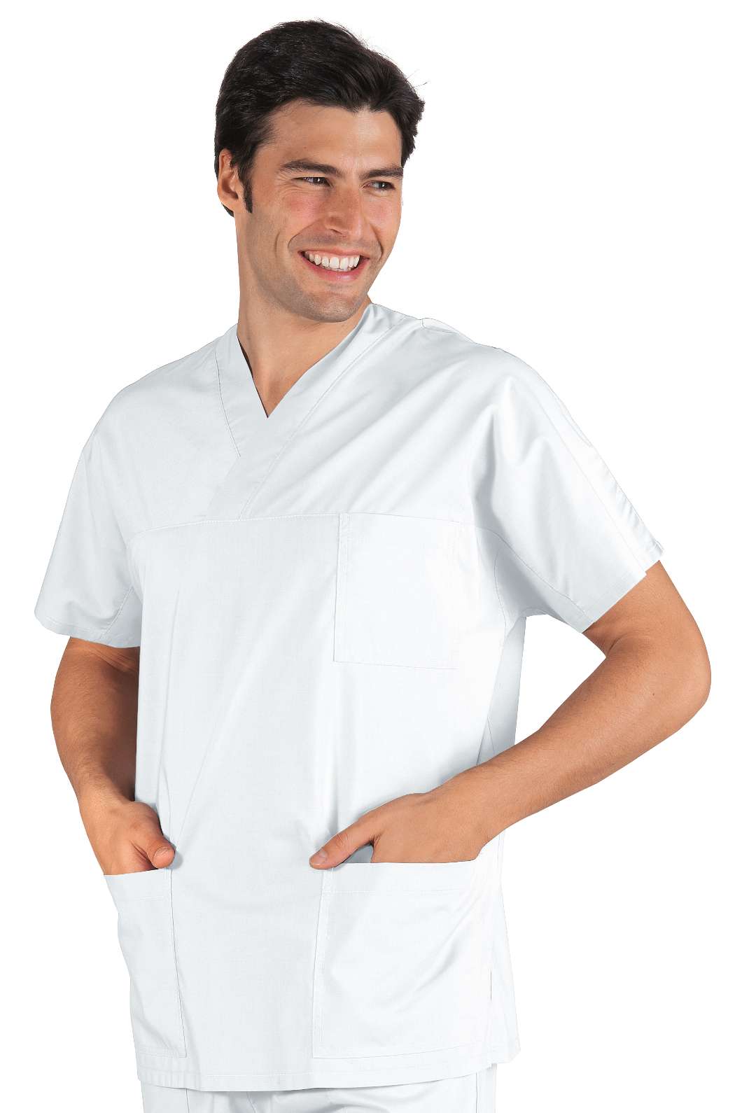 CASACCA COLLO A V BIANCO 5XL UNISEX