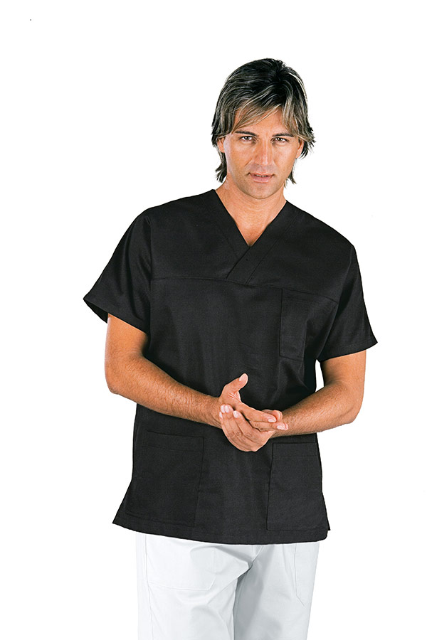 CASACCA COLLO A V NERO UNISEX 65% POLYESTER 35% COTTON