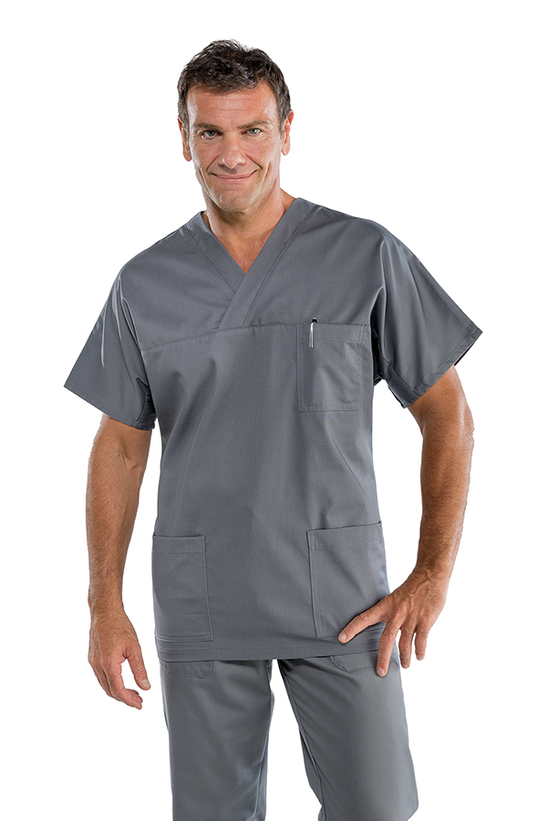 CASACCA COLLO A V GRIGIO UNISEX 65% POLYESTER 35% COTTON