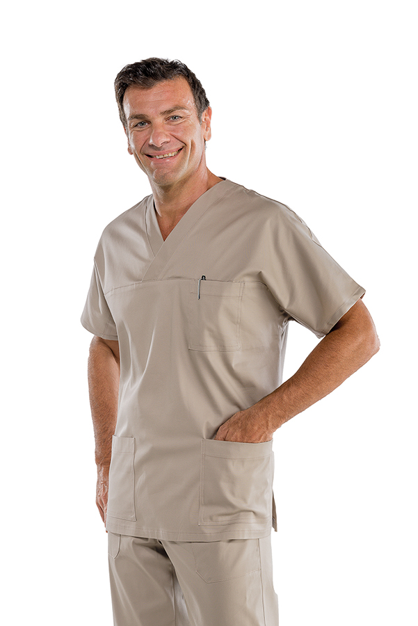 CASACCA COLLO A V TORTORA UNISEX 65% POLYESTER 35% COTTON