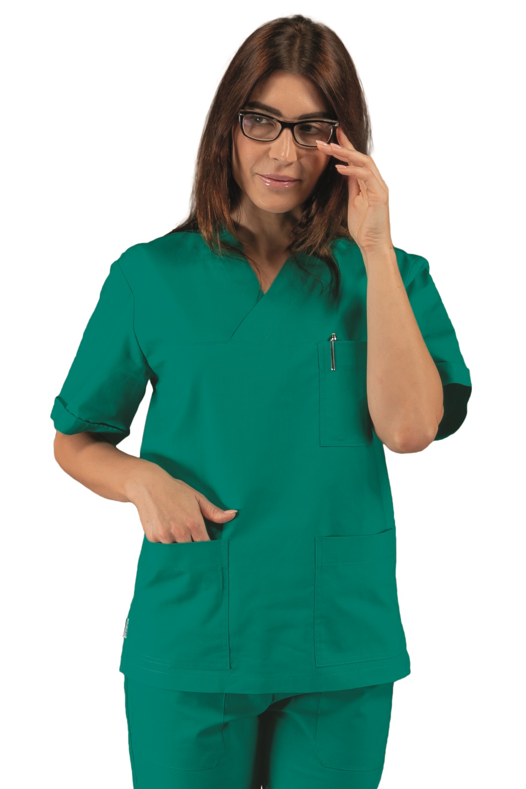 CASACCA COLLO A V VERDE CHIRURGIA M/M UNISEX 100 % COTTON