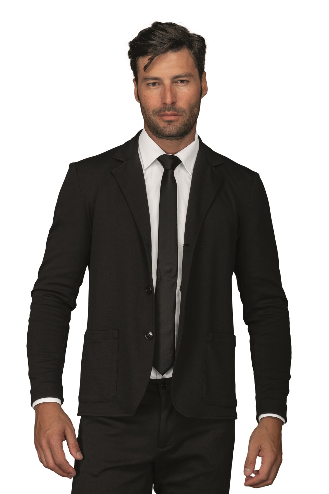 GIACCA SPRINGFIELD JERSEY MILANO NERO 96% POLYESTER 4% SPAND