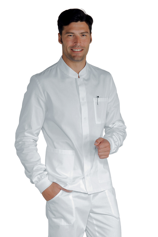 CASACCA CORFU' POLSI IN MAGLIA BIANCO 100 % COTTON