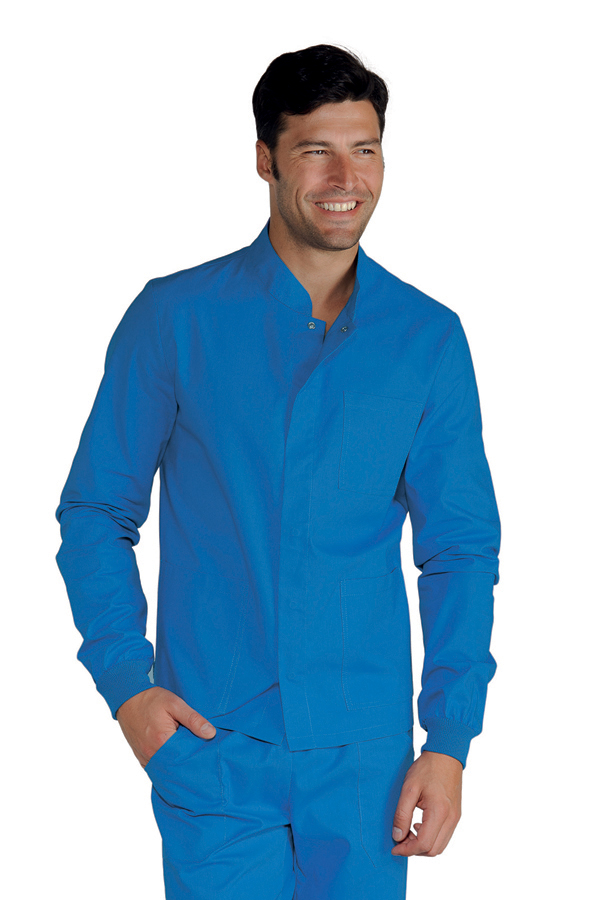 CASACCA CORFU' POLSI IN MAGLIA AZZURRO 100 % COTTON