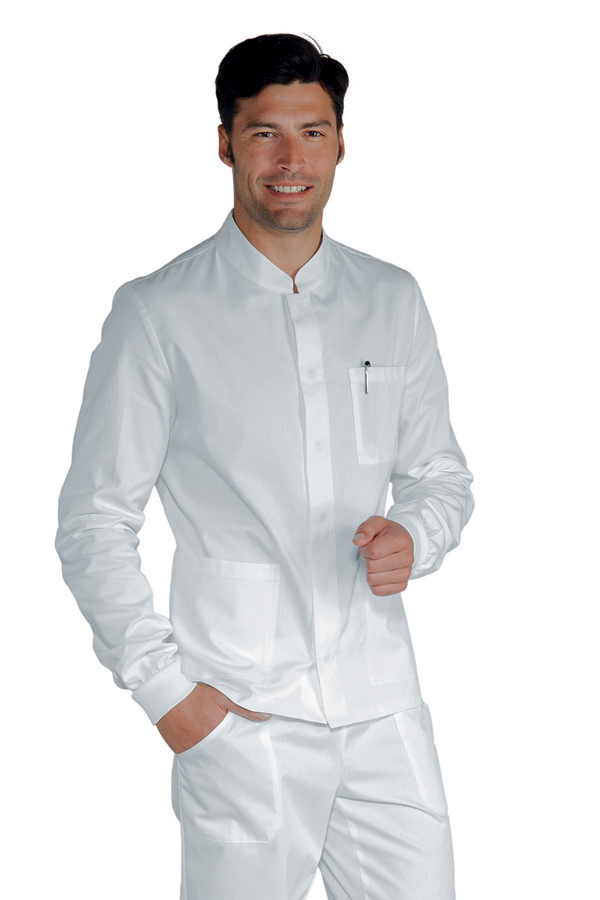 CASACCA CORFU' POLSI IN MAGLIA BIANCO 65% POLYESTER 35% COT