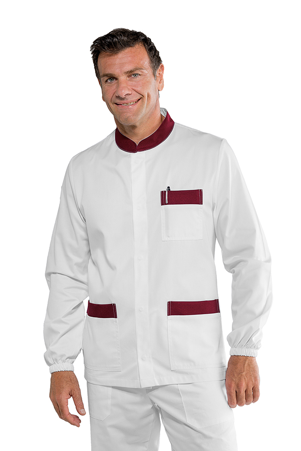 CASACCA CORFU' BIANCO+BORDEAUX 65% POLYESTER 35% COTTON