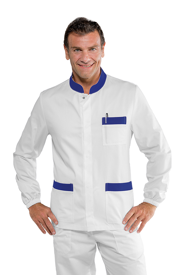 CASACCA CORFU' BIANCO+BLU CINA 65% POLYESTER 35% COTTON