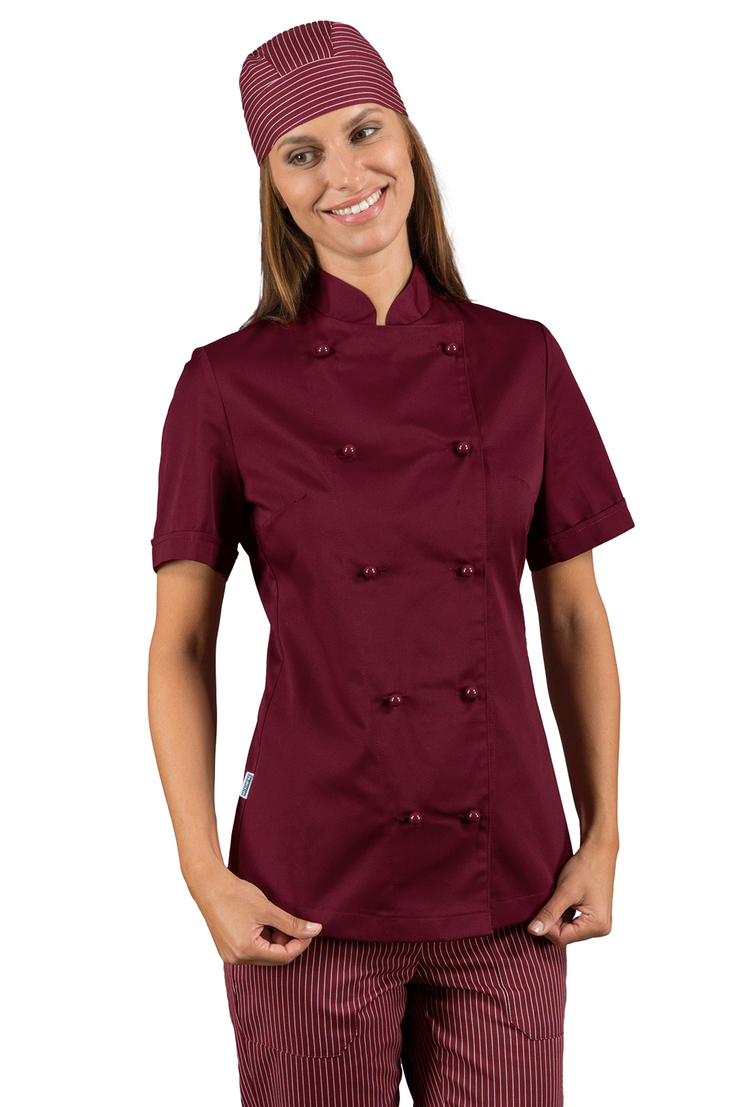 GIACCA LADYCHEF M/M BURGUNDY 65% POLYESTER 35% COTTON