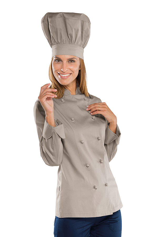GIACCA LADYCHEF TORTORA 65% POLYESTER 35% COTTON