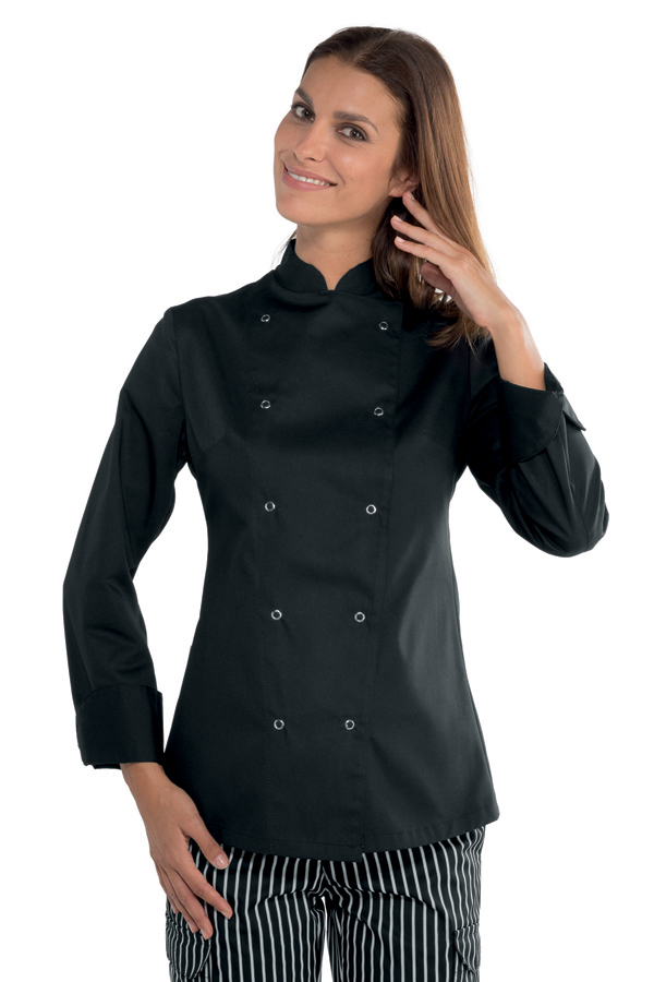 GIACCA LADY BOTTONI A PRESSIONE NERO 65% POLYESTER 35% COTT