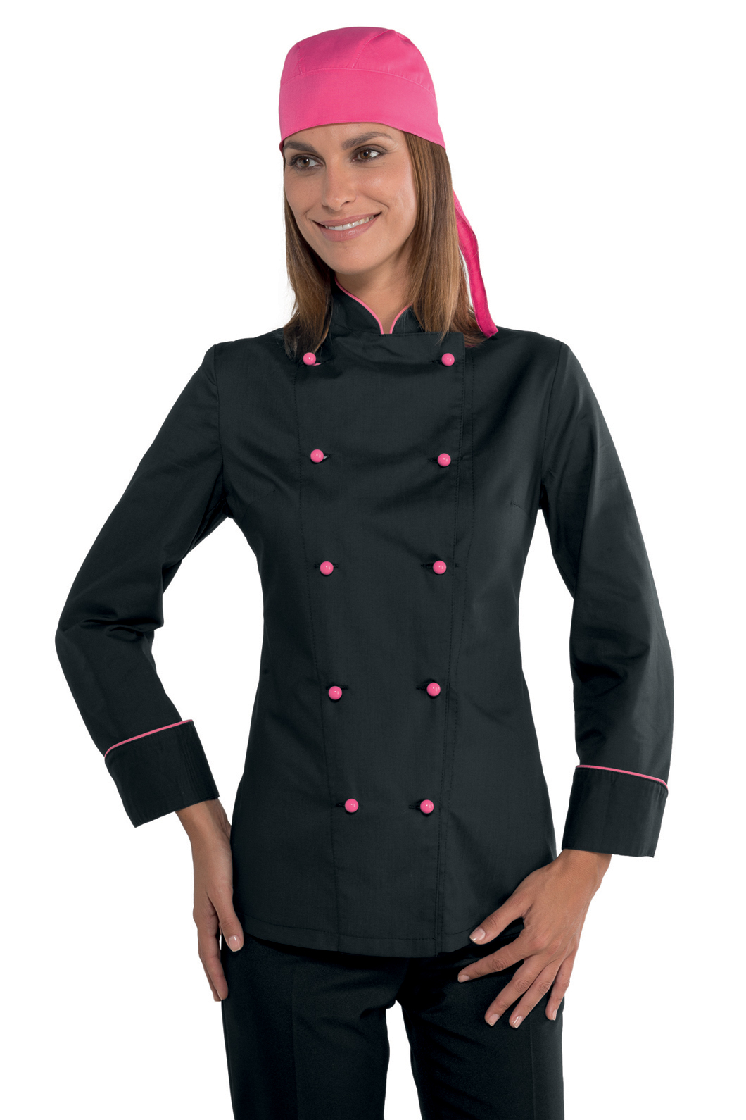 GIACCA LADY EXTRA LIGHT NERO+FUXIA 65% POLYESTER 35% COTTON