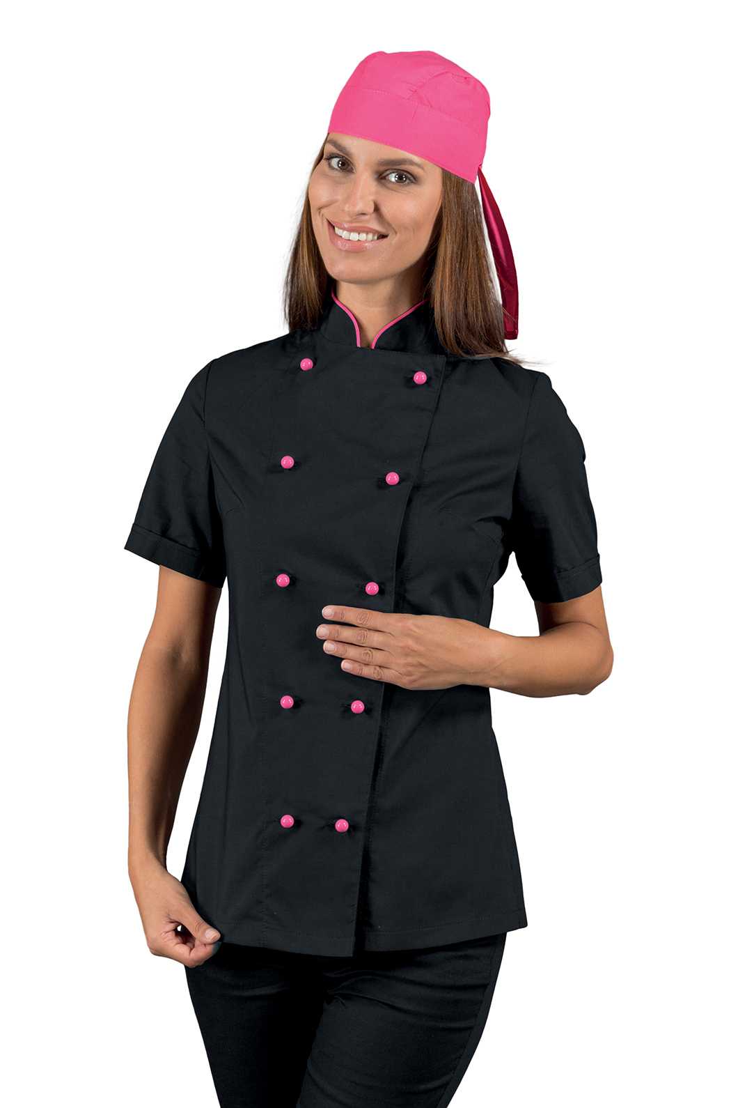 GIACCA LADY EXTRA LIGHT M/M NERO + FUXIA 65% POLYESTER 35%