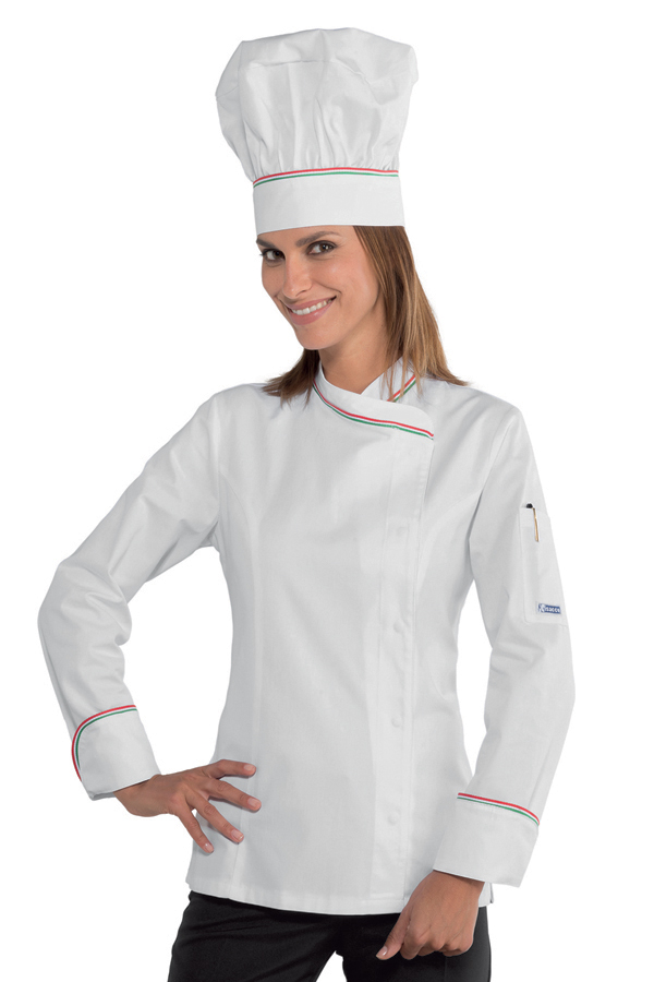 GIACCA LADY SNAPS BIANCO+TRICOLORE 100 % COTTON