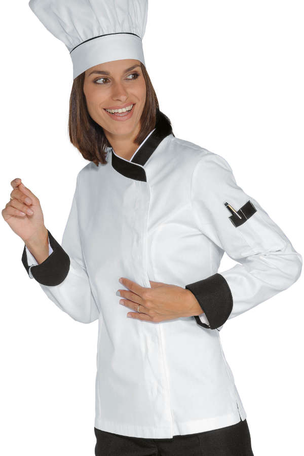 GIACCA LADY SNAPS BIANCO+NERO 100 % COTTON