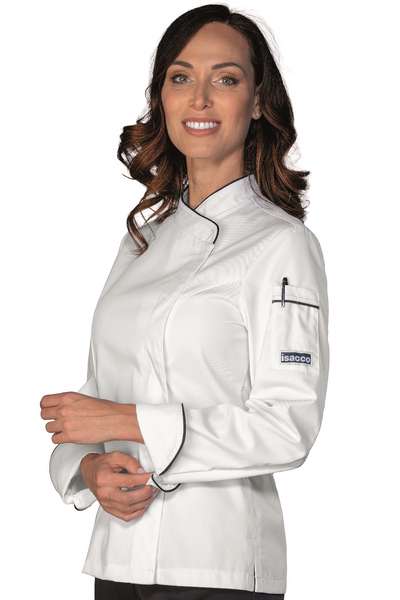 GIACCA LADY SNAPS BIANCO+NERO 65% POLYESTER 35% COTTON
