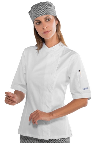 GIACCA LADY SNAPS M/M LYOCELL BIANCO 53% LYOCELL 47% RECYCLED POLYESTER