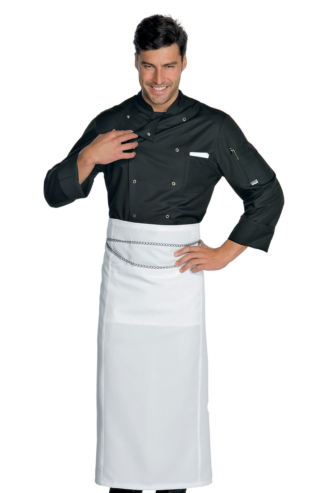 GIACCA CUOCO BOTT.A PRESSIONE NERO 65% POLYESTER 35% COTTON