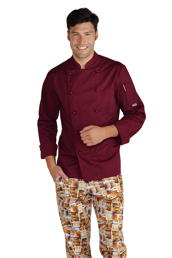 GIACCA CUOCO BORDEAUX 65% POLYESTER 35% COTTON