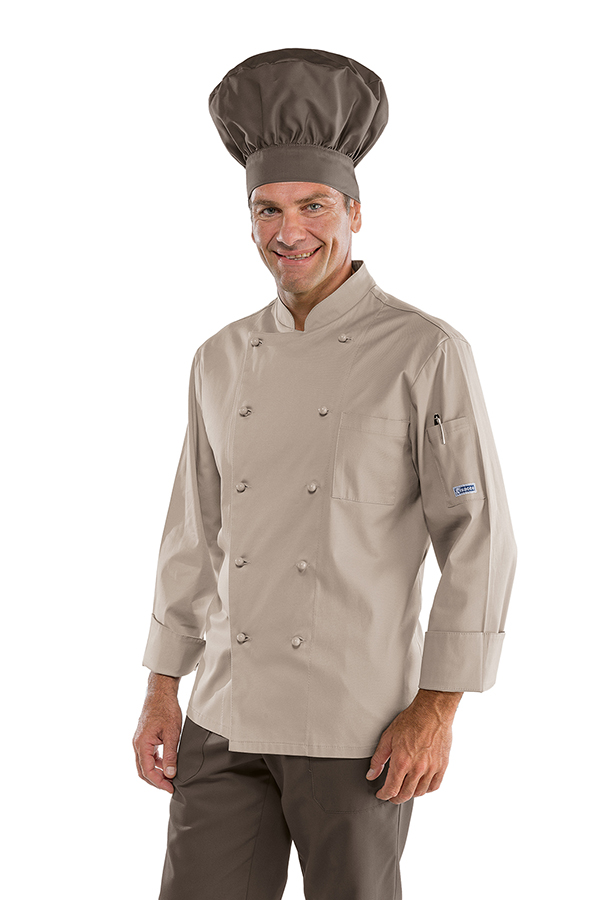 GIACCA CUOCO TORTORA 65% POLYESTER 35% COTTON