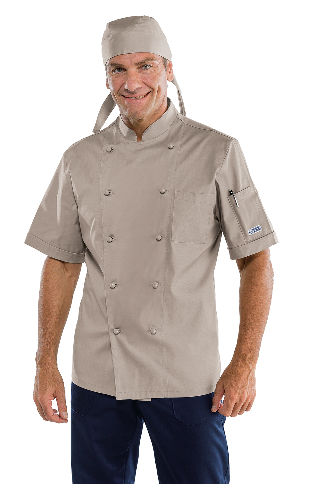 GIACCA CUOCO TORTORA MEZZA MANICA 65% POLYESTER 35% COTTON