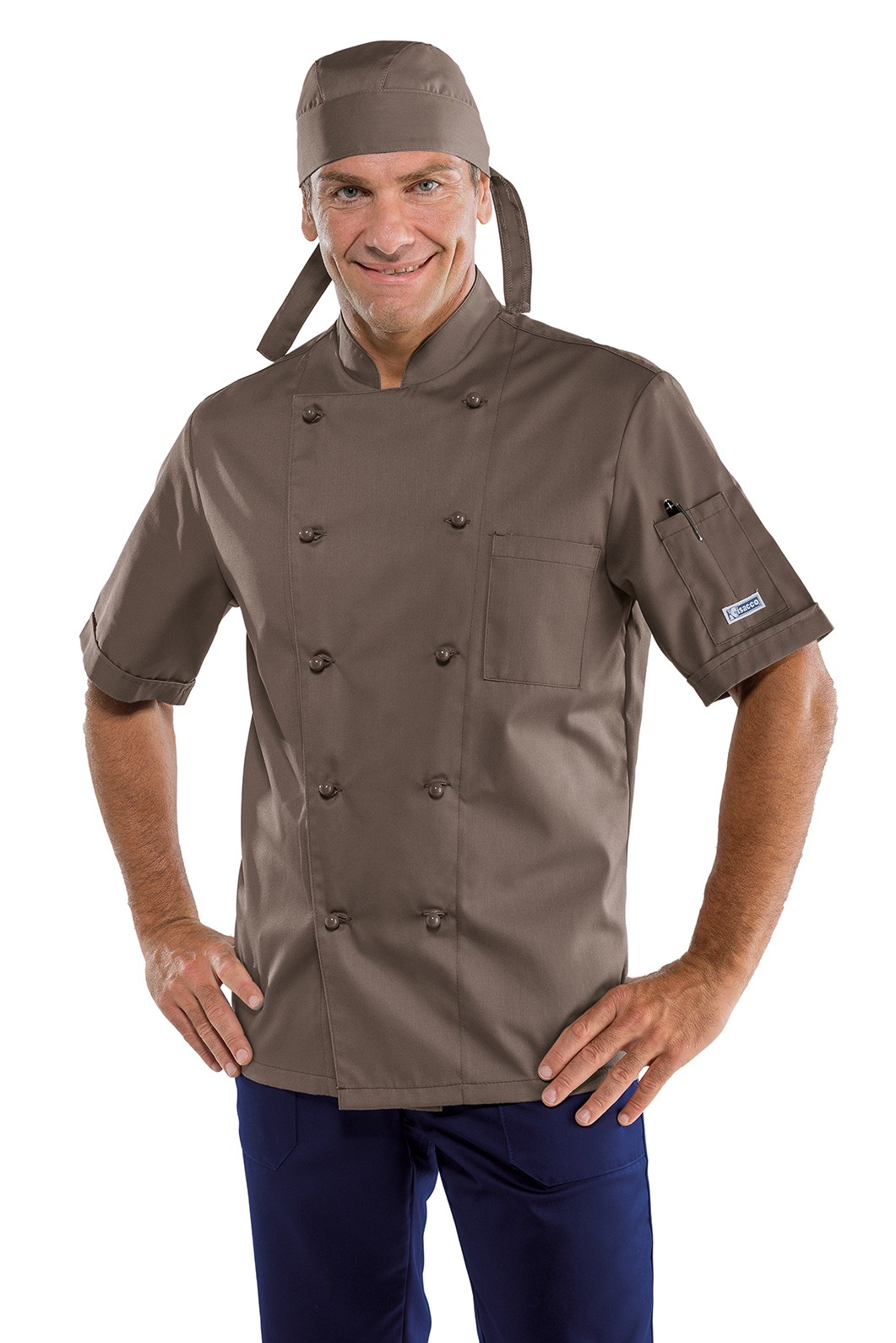 GIACCA CUOCO FANGO MEZZA MANICA 65% POLYESTER 35% COTTON