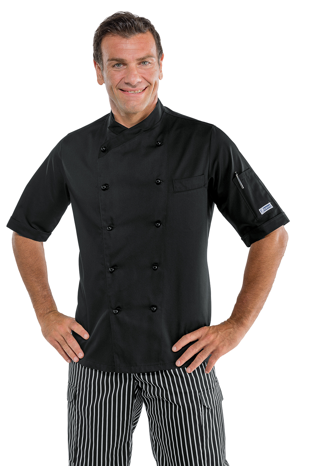 GIACCA PANAMA SLIM MEZZA MANICA NERO 65% POLYESTER 35% COTT