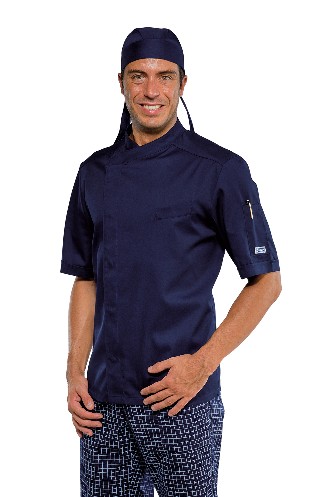 GIACCA CUOCO BILBAO MEZZA MANICA BLU 65% POLYESTER 35% COTT