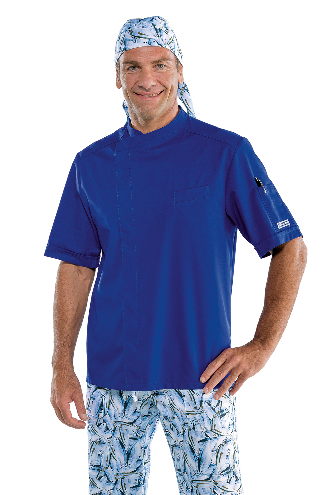 GIACCA CUOCO BILBAO MEZZA MANICA BLU CINA 65% POLYESTER 35%