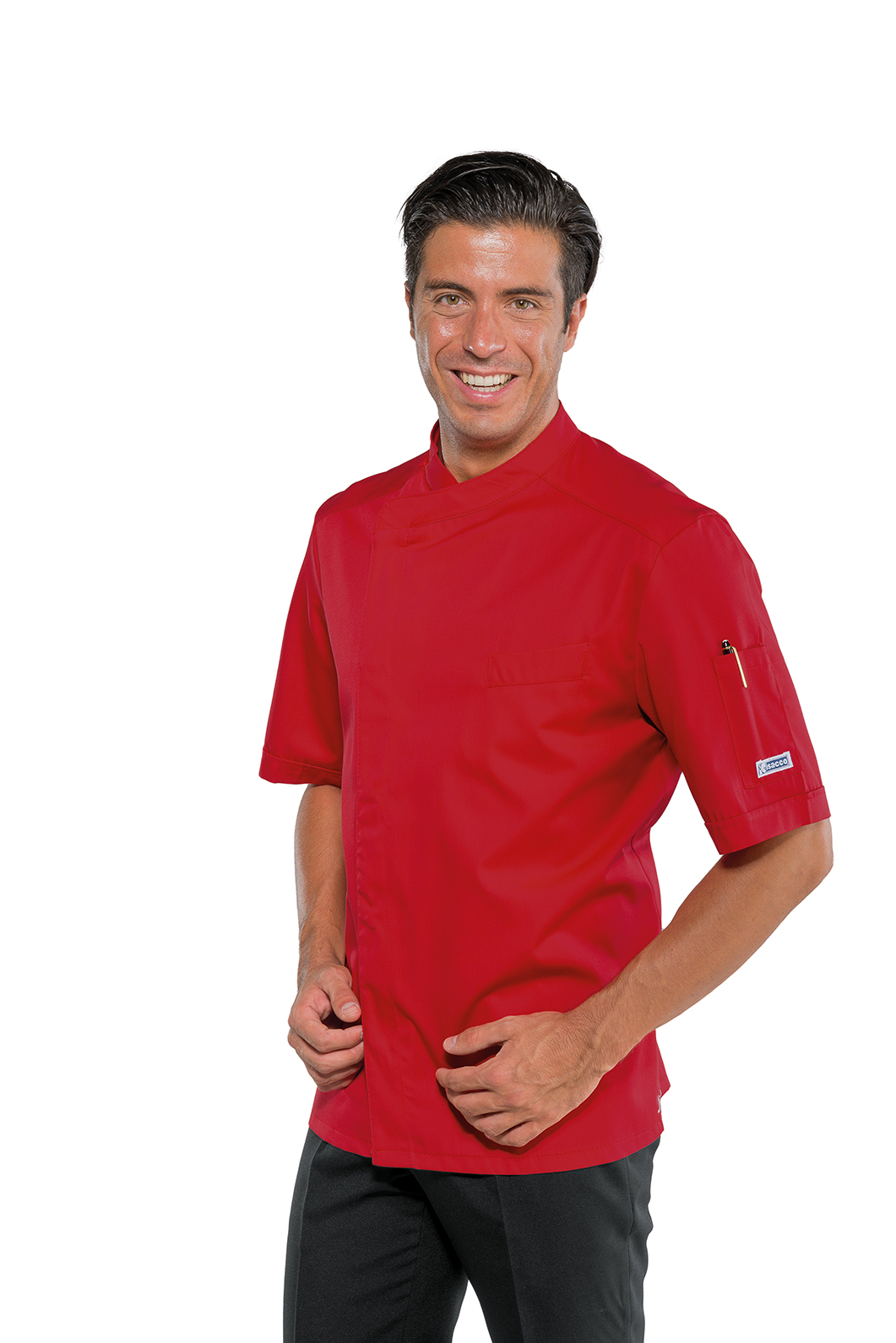 GIACCA CUOCO BILBAO MEZZA MANICA ROSSO 65% POLYESTER 35% CO