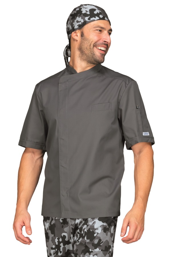 GIACCA CUOCO BILBAO MEZZA MANICA GRIGIO 65% POLYESTER 35% C