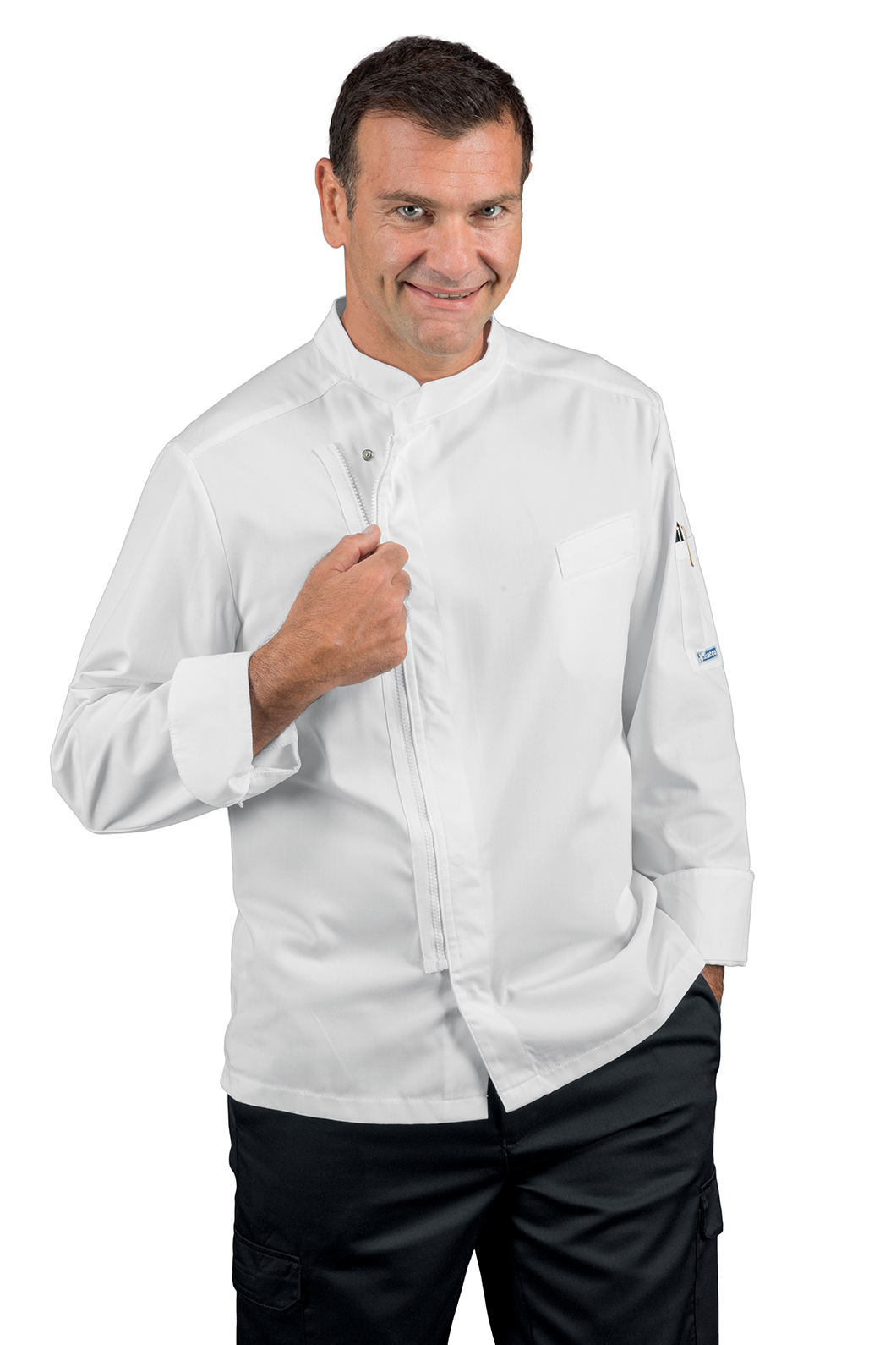 GIACCA BILBAO ZIP BIANCO 65% POLYESTER 35% COTTON