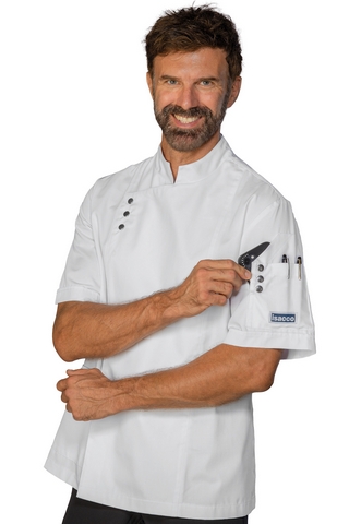 GIACCA CUOCO MADRID M/M BIANCO 65% POLYESTER 35% COTTON