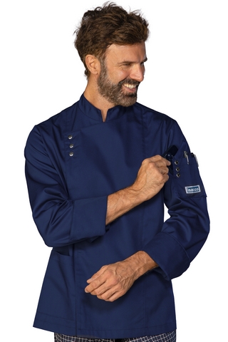 GIACCA CUOCO MADRID BLU 65% POLYESTER 35% COTTON