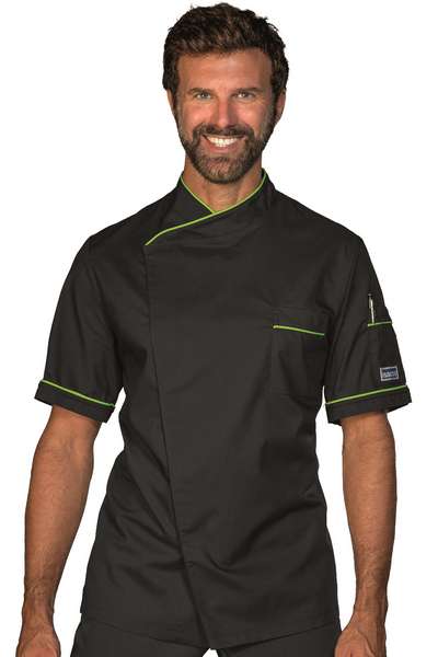 GIACCA CUOCO DUBAI NERO + MELA 65% POLYESTER 35% COTTON