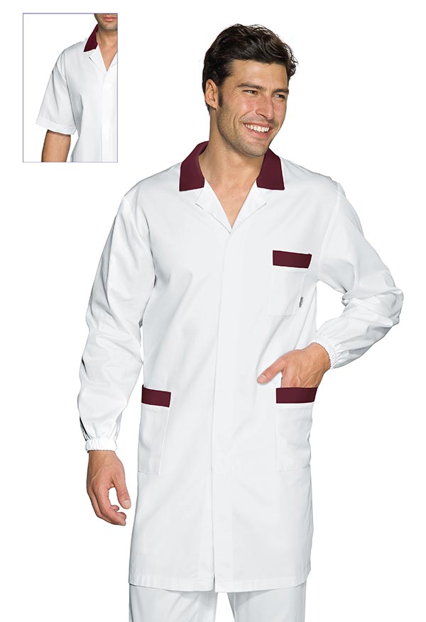 CAMICE TORONTO M/M BIANCO+BORDEAUX 100 % COTTON